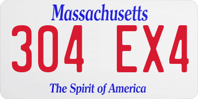 MA license plate 304EX4