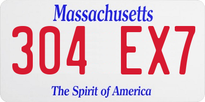 MA license plate 304EX7