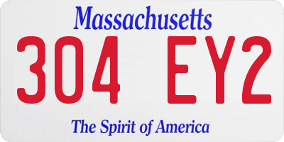 MA license plate 304EY2