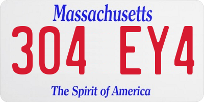 MA license plate 304EY4