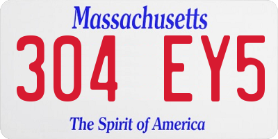 MA license plate 304EY5