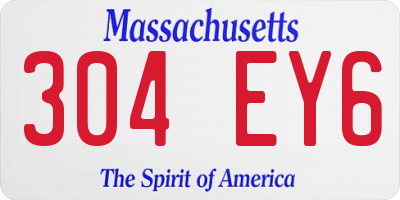 MA license plate 304EY6