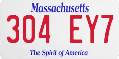 MA license plate 304EY7