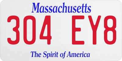MA license plate 304EY8