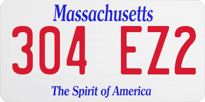 MA license plate 304EZ2