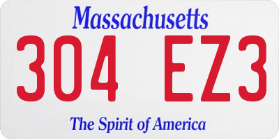 MA license plate 304EZ3