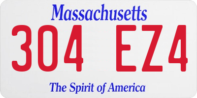MA license plate 304EZ4