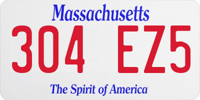 MA license plate 304EZ5
