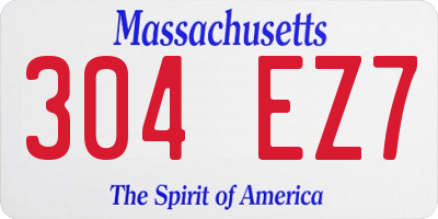 MA license plate 304EZ7
