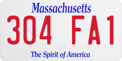 MA license plate 304FA1