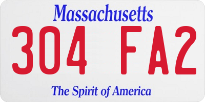 MA license plate 304FA2