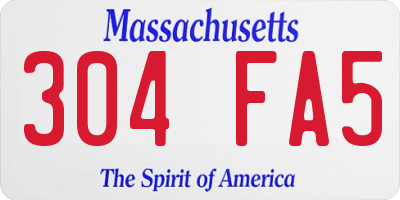 MA license plate 304FA5
