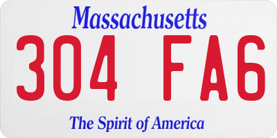 MA license plate 304FA6