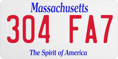 MA license plate 304FA7