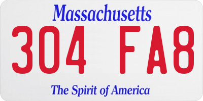MA license plate 304FA8