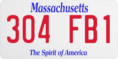 MA license plate 304FB1