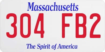 MA license plate 304FB2