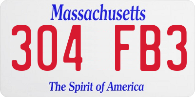 MA license plate 304FB3