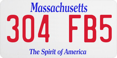MA license plate 304FB5