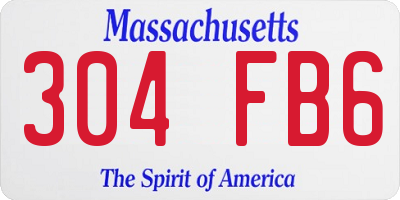 MA license plate 304FB6