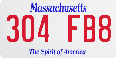 MA license plate 304FB8
