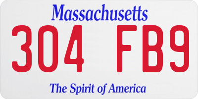 MA license plate 304FB9