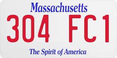 MA license plate 304FC1