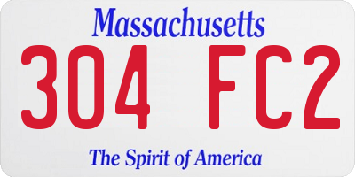 MA license plate 304FC2