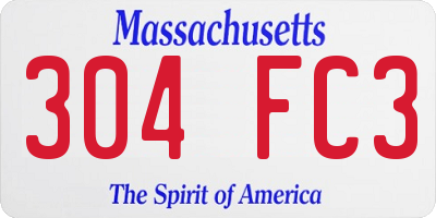 MA license plate 304FC3