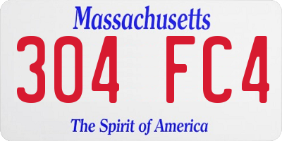 MA license plate 304FC4