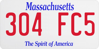 MA license plate 304FC5