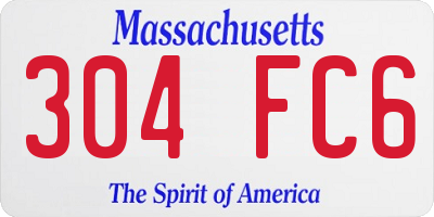 MA license plate 304FC6