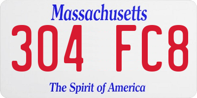MA license plate 304FC8