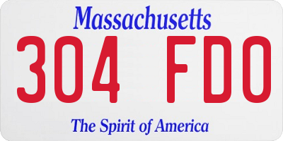 MA license plate 304FD0