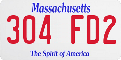 MA license plate 304FD2