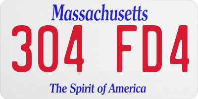 MA license plate 304FD4