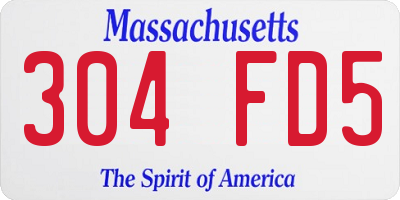 MA license plate 304FD5