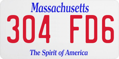 MA license plate 304FD6