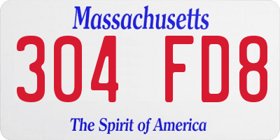 MA license plate 304FD8