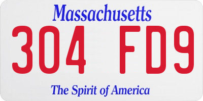 MA license plate 304FD9