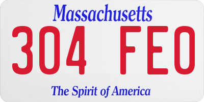 MA license plate 304FE0