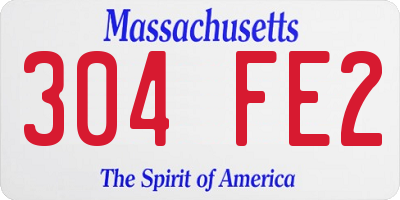 MA license plate 304FE2