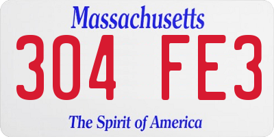 MA license plate 304FE3
