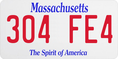 MA license plate 304FE4
