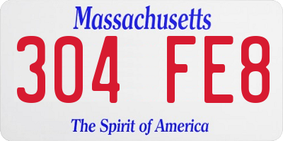 MA license plate 304FE8