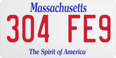 MA license plate 304FE9