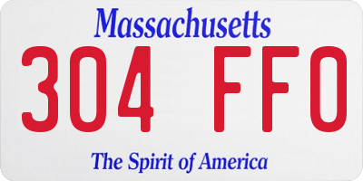MA license plate 304FF0