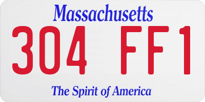 MA license plate 304FF1