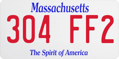 MA license plate 304FF2