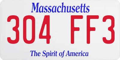 MA license plate 304FF3